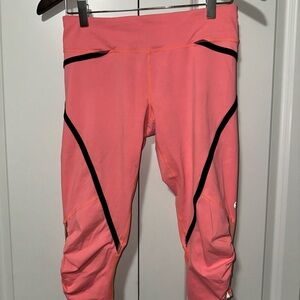 Lululemon Run Pace Crop Bright Mesh Bottom Leggings Size 6